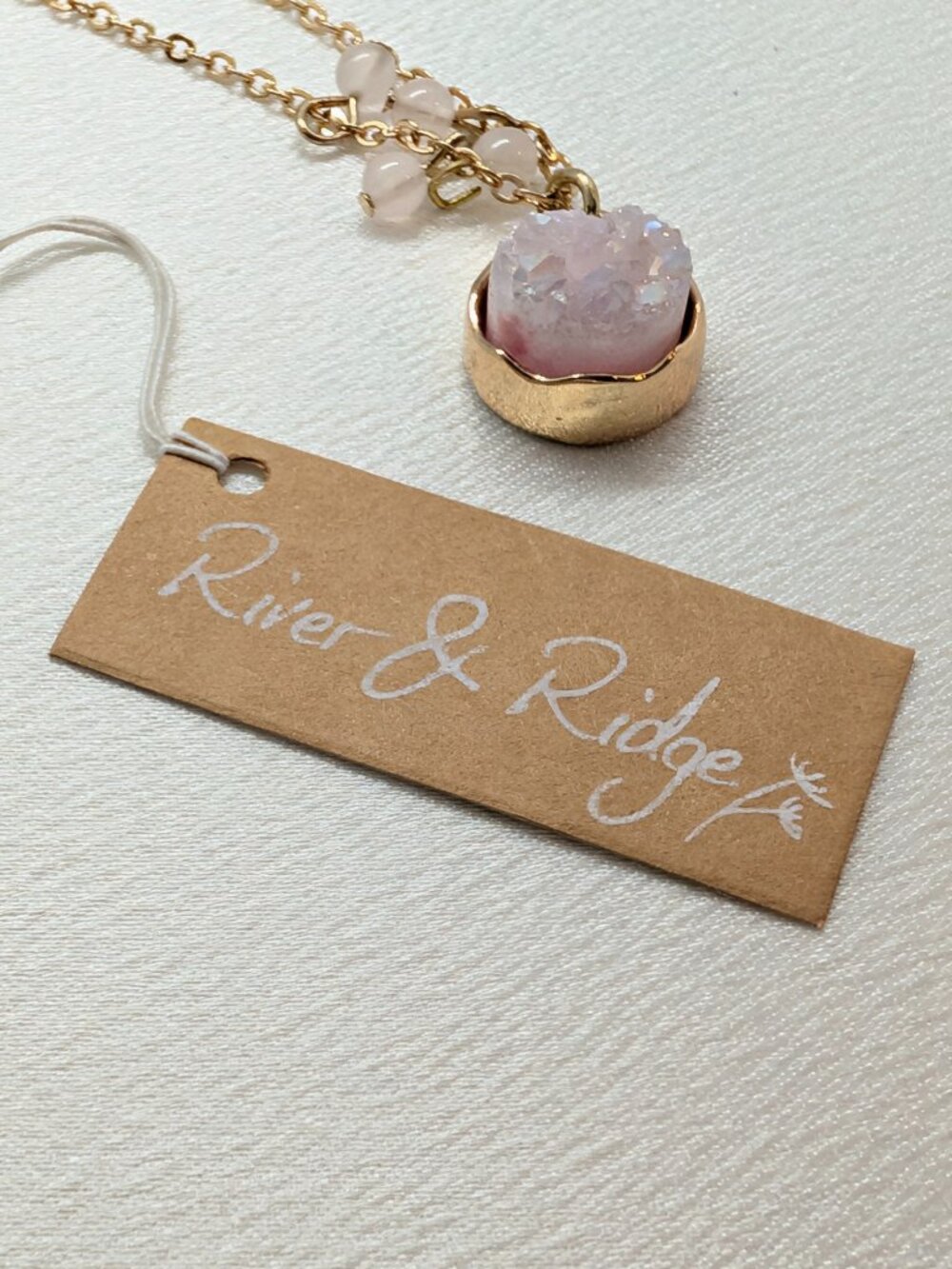 NWT pink quartz necklace by River & Ridge - Picture 12 of 14